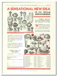 National Dairy Food Bureau 1933 vintage ice cream ad Merchandising