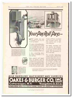Oakes Burger Company 1933 vintage ice cream ad John Armstrong foreman
