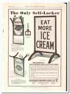 Standard Pressed Steel Company 1933 vintage ice cream ad Self-Locker Standard Pressed Steel Company 1933 vintage ice cream ad Self-Locker
