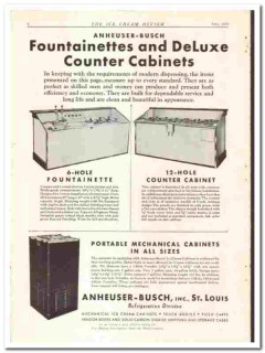 Anheuser-Busch Inc 1934 vintage ice cream ad Fountainettes Cabinets Anheuser-Busch Inc 1934 vintage ice cream ad Fountainettes Cabinets