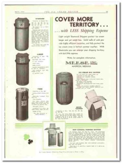 Meese Inc 1934 vintage ice cream ad Shamrock Shipper cover territory Meese Inc 1934 vintage ice cream ad Shamrock Shipper cover territory