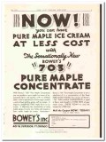 Boweys Inc 1934 vintage ice cream ad Pure Maple Concentrate
