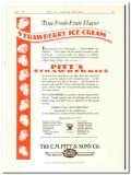 C M Pitt Sons Company 1934 vintage ice cream ad Strawberry flavor