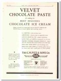 C M Pitt Sons Company 1934 vintage ice cream ad Velvet Chocolate Paste