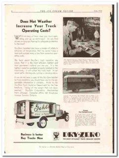 Dry-Zero Corp 1934 vintage truck ad insulation ice cream delivery