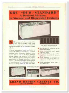Grand Rapids Cabinet Company 1934 vintage ice cream ad Duo-Standard
