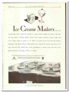 International Nickel Company 1934 vintage ice cream ad Monel makers
