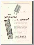 Joe Lowe Corp 1934 vintage ice cream ad Twin Popsicle sweeps country Joe Lowe Corp 1934 vintage ice cream ad Twin Popsicle sweeps country