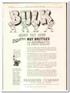 Pangburn Company 1934 vintage ice cream ad Nut Brittles bulk
