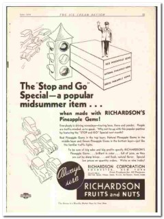 Richardson Corp 1934 vintage ice cream ad Pineapple Gems Richardson Corp 1934 vintage ice cream ad Pineapple Gems