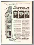 Vortex Cup Company 1934 vintage ice cream ad Twinkles cones dollars