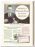 Walter Baker Company 1934 vintage ice cream ad coating Henry Borg
