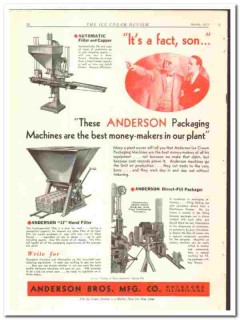 Anderson Bros Mfg Company 1935 vintage ice cream ad Packaging Machines Anderson Bros Mfg Company 1935 vintage ice cream ad Packaging Machines