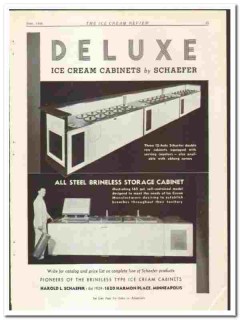Harold L Schaefer Inc 1935 vintage ice cream ad Deluxe Cabinets