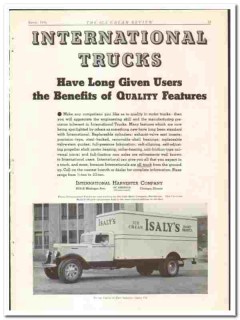 International Harvester Company 1935 vintage truck ad Isaly Dairy