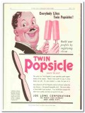 Joe Lowe Corp 1935 vintage ice cream ad Twin Popsicle propeller stick