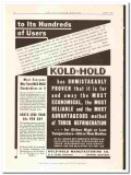 Kold-Hold Mfg Company 1935 vintage ice cream ad Truck Refrigeration