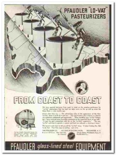 Pfaudler Company 1935 vintage ice cream ad Lo-Vat Pasteurizers coast Pfaudler Company 1935 vintage ice cream ad Lo-Vat Pasteurizers coast