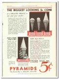 Pyramid Sales Inc 1935 vintage ice cream ad cones Biggest Looking