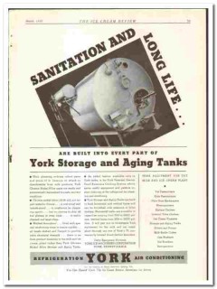 York Ice Machinery Corp 1935 vintage ice cream ad Storage Aging Tanks York Ice Machinery Corp 1935 vintage ice cream ad Storage Aging Tanks