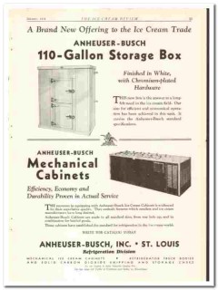 Anheuser-Busch Inc 1936 vintage ice cream ad cabinets storage box Anheuser-Busch Inc 1936 vintage ice cream ad cabinets storage box