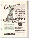 Boweys Inc 1936 vintage ice cream ad fruits flavors Tak-Home Sundae