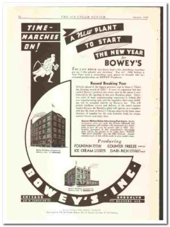 Boweys Inc 1936 vintage ice cream ad New Plant Brooklyn NY