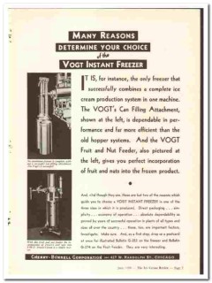 Cherry-Burrell Corp 1936 vintage ice cream ad Vogt Instant Freezer Cherry-Burrell Corp 1936 vintage ice cream ad Vogt Instant Freezer