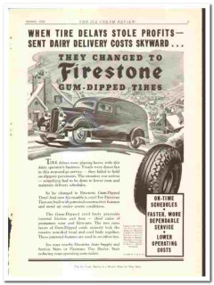 Firestone Tire Rubber Company 1936 vintage ad Gum-Dipped dairy deliver