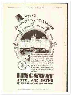 Kingsway Hotel Baths 1936 vintage ad Emmett Karston Hot Springs Kingsway Hotel Baths 1936 vintage ad Emmett Karston Hot Springs