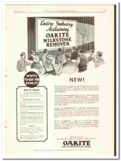 Oakite Products Inc 1936 vintage ice cream ad Milkstone Remover Oakite Products Inc 1936 vintage ice cream ad Milkstone Remover