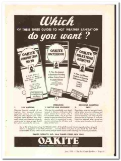 Oakite Products Inc 1936 vintage ice cream ad Hot Weather Sanitation Oakite Products Inc 1936 vintage ice cream ad Hot Weather Sanitation
