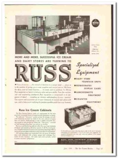 Russ Soda Fountain Company 1936 vintage ice cream ad Archie Sweet Shop