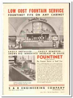 S B Engineering Company 1936 vintage ice cream ad Fountinet