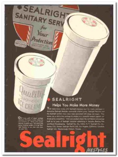 Sealright Company 1936 vintage ice cream ad Nestyles container package Sealright Company 1936 vintage ice cream ad Nestyles container package