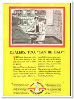 Vogt Processes Inc 1936 vintage ice cream ad Rol-form dealers