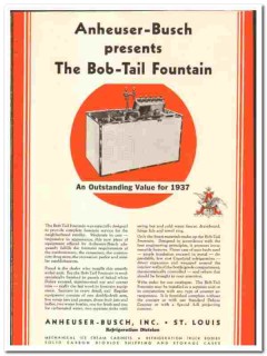 Anheuser-Busch Inc 1937 vintage ice cream ad Bob-Tail Fountain service Anheuser-Busch Inc 1937 vintage ice cream ad Bob-Tail Fountain service