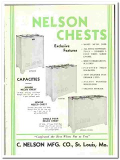 C Nelson Mfg Company 1937 vintage ice cream ad Nelco Chests cabinets