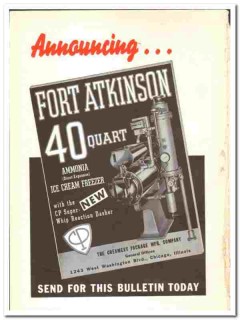 Creamery Package Mfg Company 1937 vintage ice cream ad Fort Atkinson