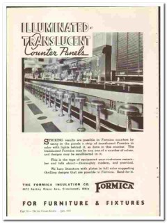 Formica Insulation Company 1937 vintage ice cream ad Counter Panels Formica Insulation Company 1937 vintage ice cream ad Counter Panels