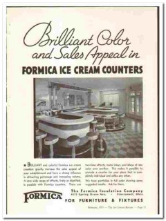 Formica Insulation Company 1937 vintage ice cream ad Counters color