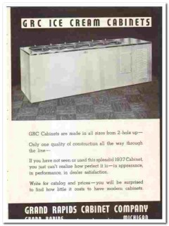 Grand Rapids Cabinet Company 1937 vintage ice cream ad 2-Hole