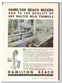 Hamilton Beach Company 1937 vintage ice cream ad Mixers fountain