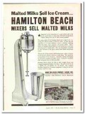Hamilton Beach Company 1937 vintage ice cream ad Mixers malted milks