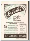 Richardson Corp 1937 vintage ice cream ad Strawberries Easter March Richardson Corp 1937 vintage ice cream ad Strawberries Easter March