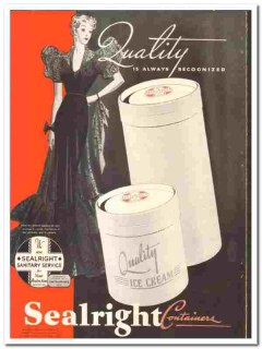 Sealright Company 1937 vintage ice cream ad containers quality