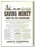Armour Company 1938 vintage ice cream ad Cloverbloom saving money Armour Company 1938 vintage ice cream ad Cloverbloom saving money