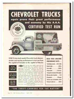 General Motors Sales Corp 1938 vintage truck ad Chevrolet certified