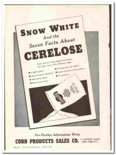 Corn Products Sales Company 1938 vintage ice cream ad Cerelose white