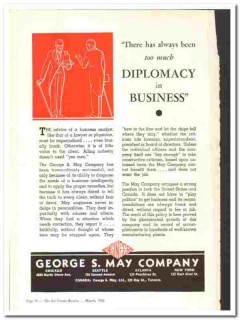 George S May Company 1938 vintage ice cream ad Diplomacy Business George S May Company 1938 vintage ice cream ad Diplomacy Business